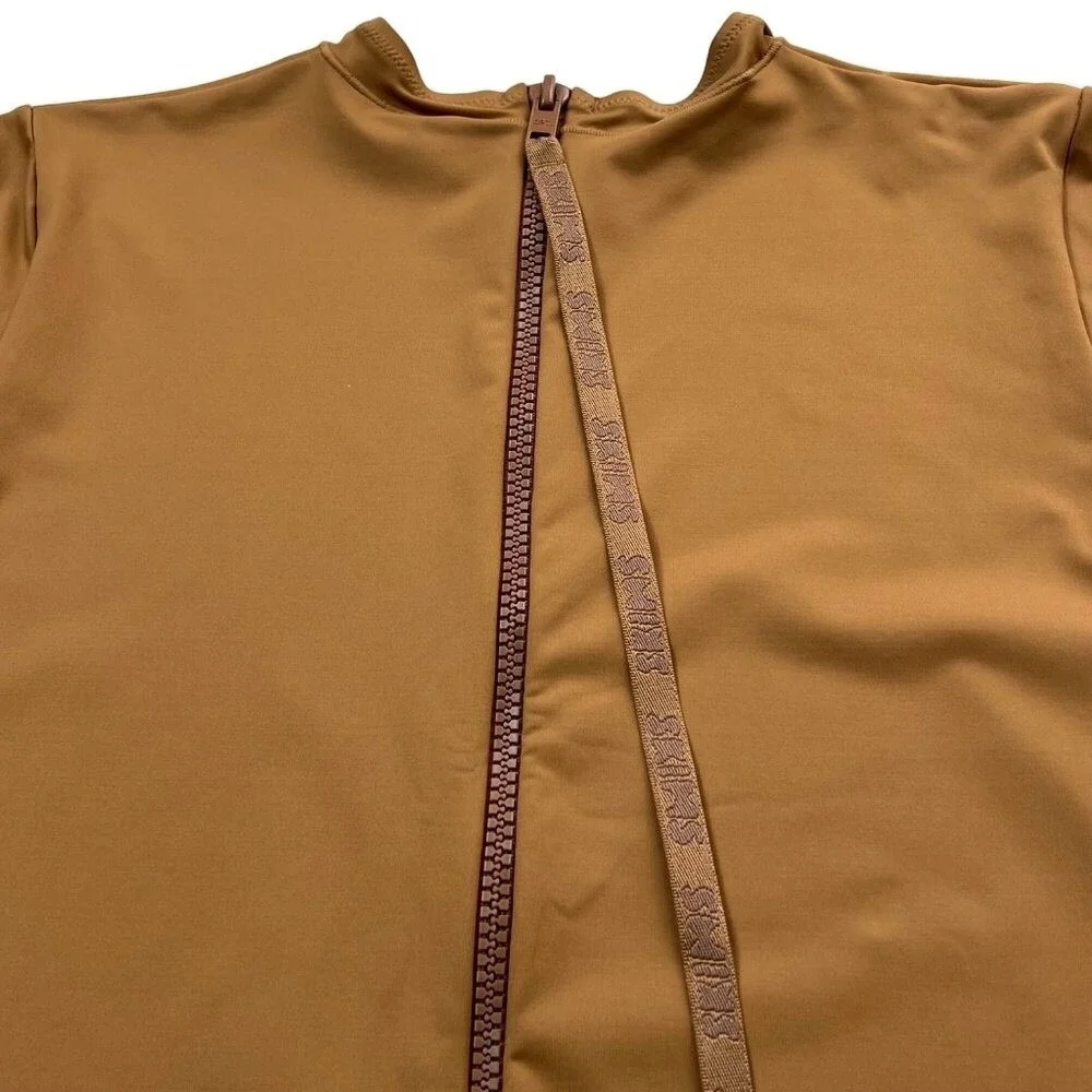 SKIMS Swim Long‎ Sleeve One Piece Almond 3X